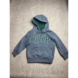 Baby Gap Gray and Green Hoodie with Kangaroo Pocket Size 3T